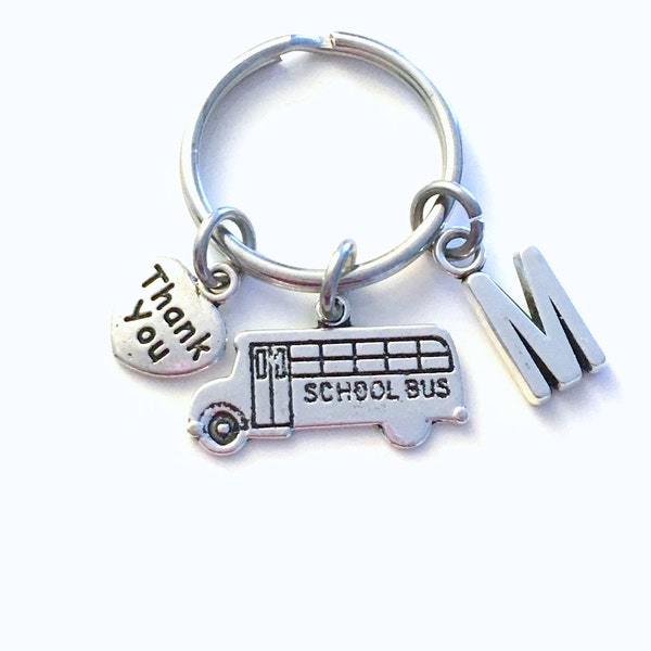 School Bus Keychain, Gift for Bus Drivers Present, Bus Keyring, Vehicle Key chain School Jewelry Bus Driver Thank you Appreciation her him