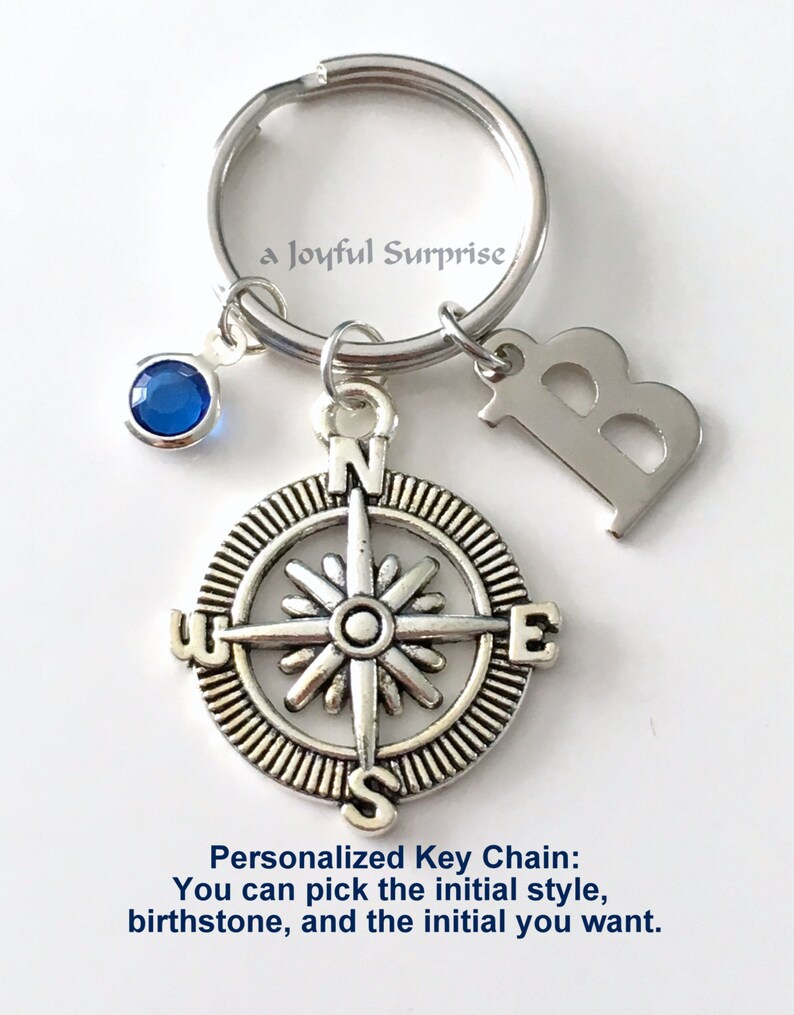 Personalized Compass Keychain Gift for Hiker Present Going Etsy