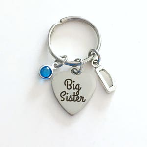 Gift for Big Sister Keychain, Sibling Key Chain, Sister Keyring, Brother available too, middle little baby Sis, Matching Present, Wedding image 1