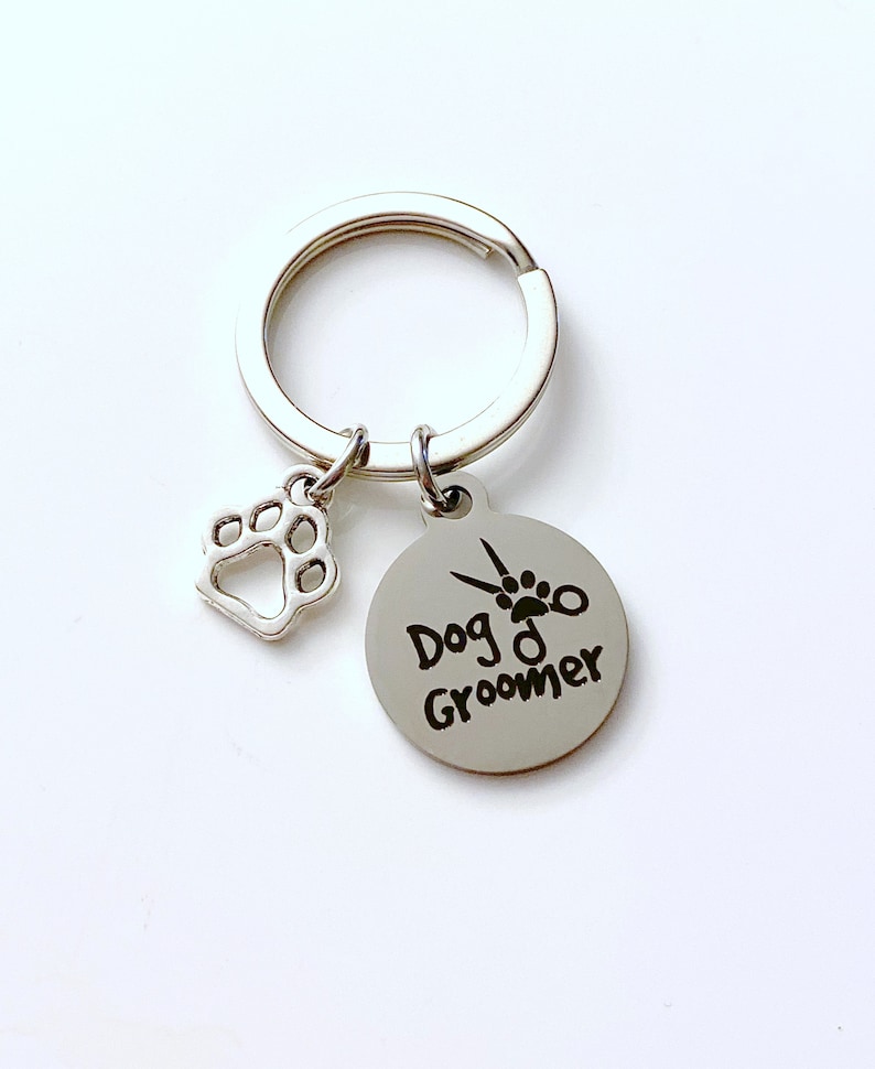 Dog Groomer Keychain Doggie Grooming Key Chain Thank You Etsy