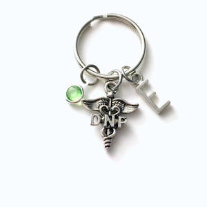Gift for DNP Keychain, Doctor of Nursing Practice Key Chain, DNP Caduceus keyring, DNP Graduation present, medical career retirement