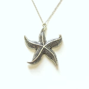 Large Starfish Necklace, Star Fish Statement Jewelry, Beach Pendant, Starfish Gift for Best Friend, Starfish Present, Wife, Girlfriend