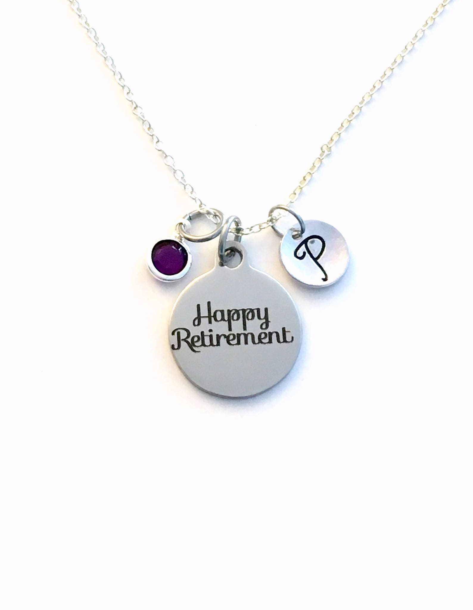 Happy Retirement Necklace Jewelry Gift for Women Present Etsy