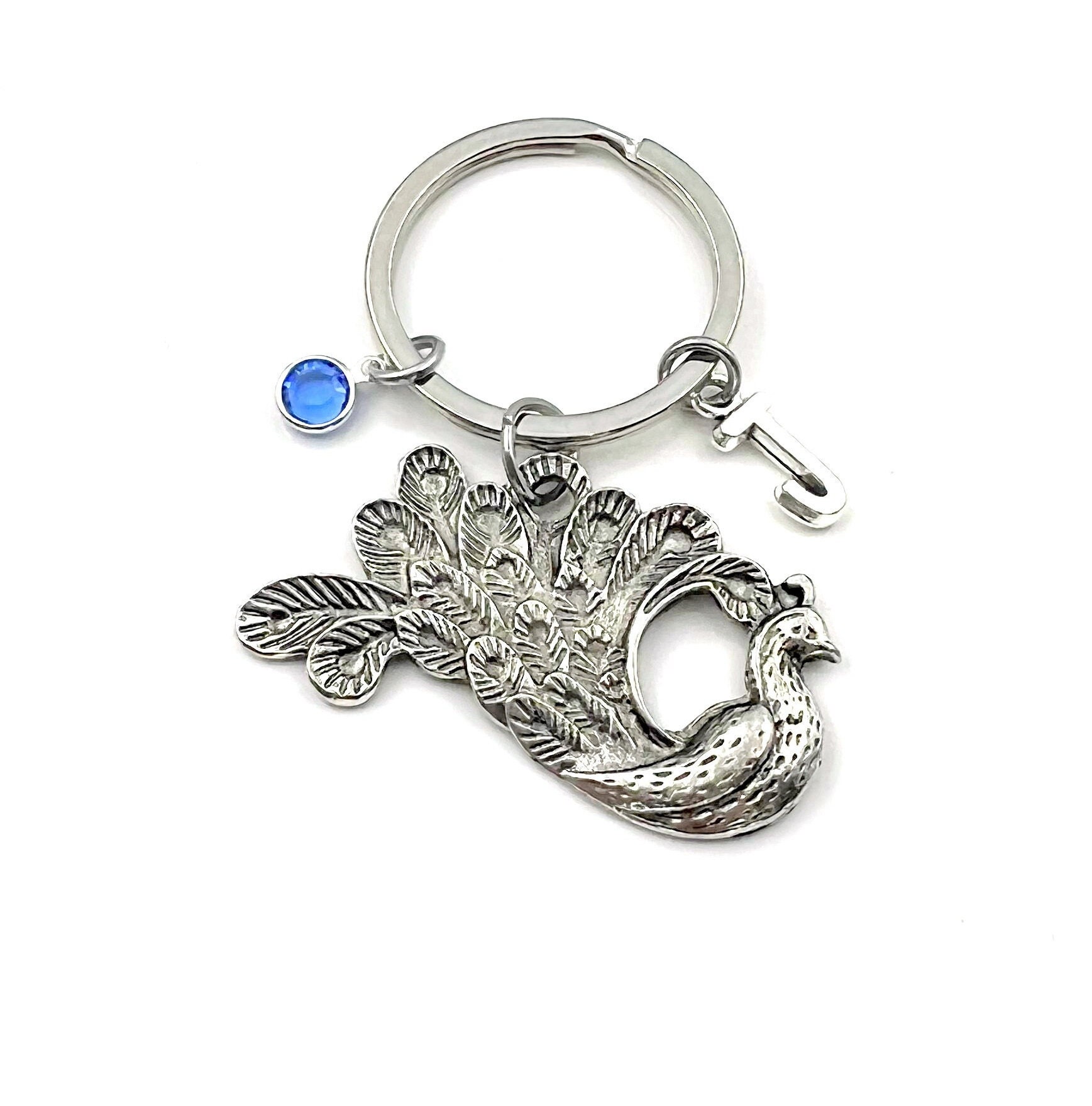 Peacock Farm Animal Keychain