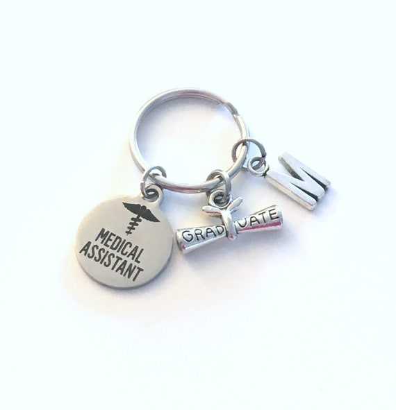 Medical Assistant Graduation Gift, 2026 MA Keychain, Gift for MA Student Grad Keyring, MA Key Chain initial letter custom 2027 physician her