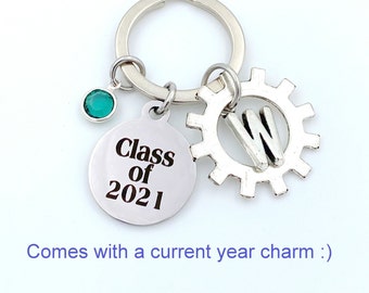 Engineering Graduation Gift Class of 2022, Mechanic Key Chain, Gear Keychain Grad Present for Electronic Student Keyring  Mechatronics