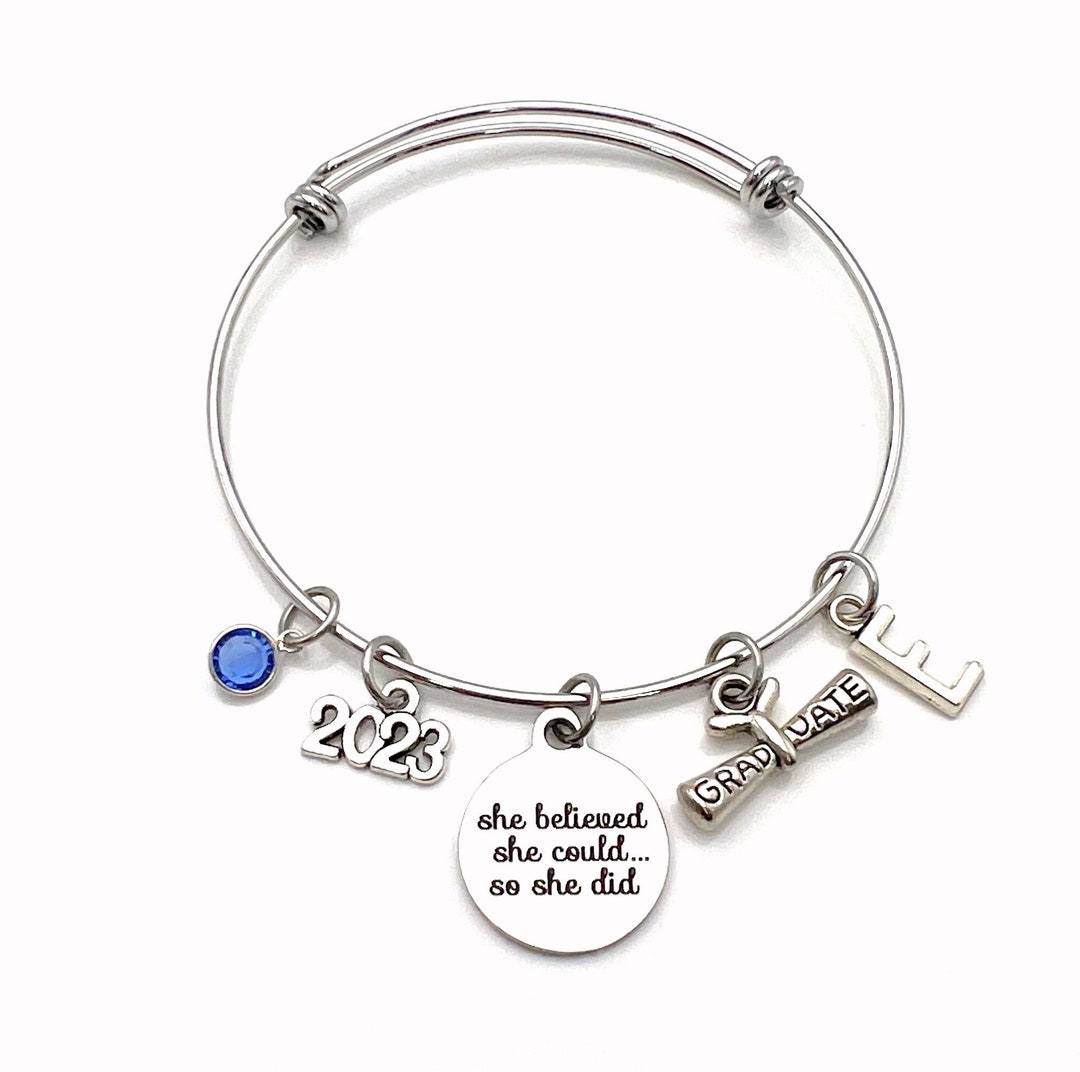 Graduation Gift for Her Grad Charm Bracelet Class of 2023 Etsy