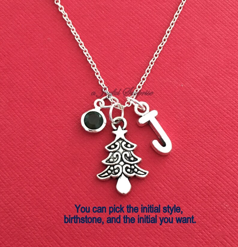 Stocking stuffers for her or him, Christmas Tree Necklace, Pine Jewelry, Gift for School Secretary Silver charm, Holiday present, Lunch Lady image 4