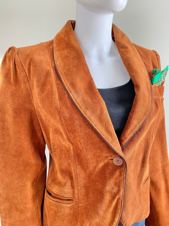 Vintage 1970s Suede Blazer / 70s leather blazer /… - image 7