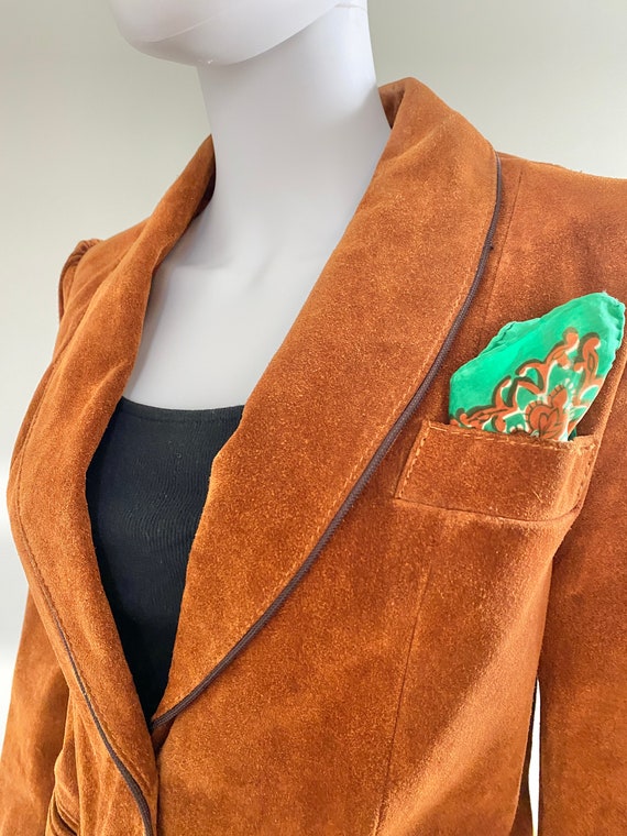 Vintage 1970s Suede Blazer / 70s leather blazer /… - image 6