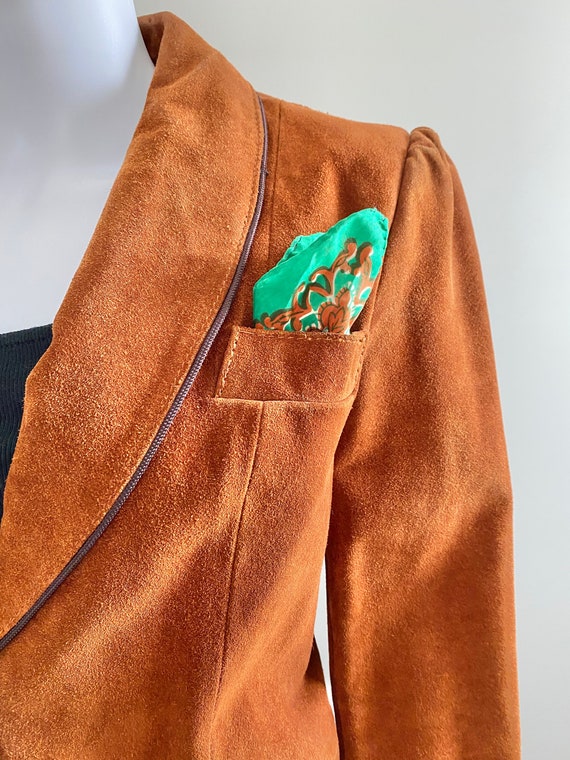 Vintage 1970s Suede Blazer / 70s leather blazer /… - image 4