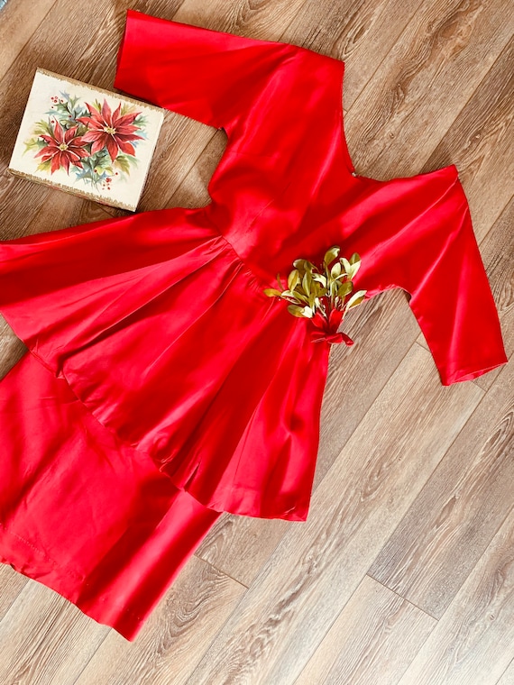 Vintage 1950s Red Wiggle Dress / 50s Holiday Dres… - image 2