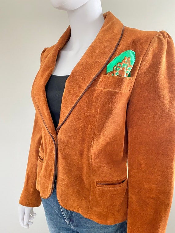 Vintage 1970s Suede Blazer / 70s leather blazer /… - image 8
