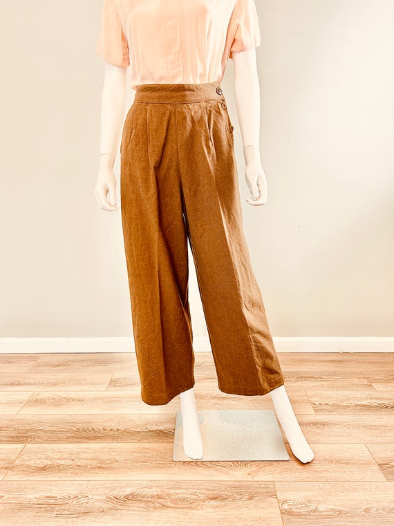 Vintage 1940s Olive Green Wool Pants / 40s WAC WW… - image 5