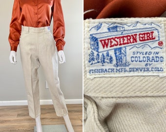 Vintage 50er Jahre Western Jeans / 50er Jahre Retro Jeans mit seitlichem Reißverschluss / Größe XS S