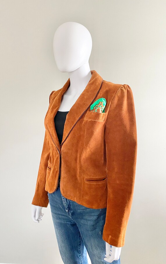 Vintage 1970s Suede Blazer / 70s leather blazer /… - image 5