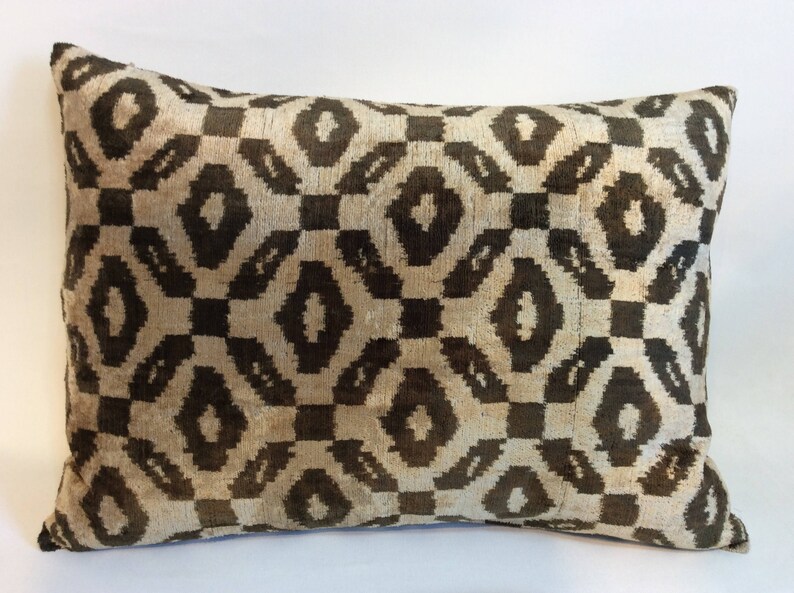 Velvet Ikat Pillow Cover 15 X 22 Ikat Etsy