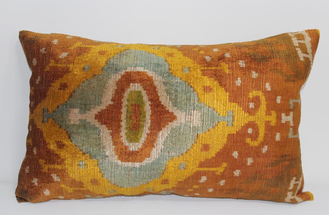 İkat Velvet Pillow Cover 14'' x 22.5'' Etsy