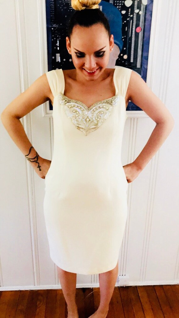 Vintage 80 S 90 S Wedding Dress Off White Wedding Etsy