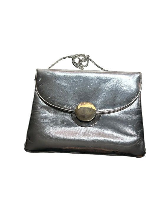 Vintage 60’s Silver Gold Mod Metallic Handbag/vint