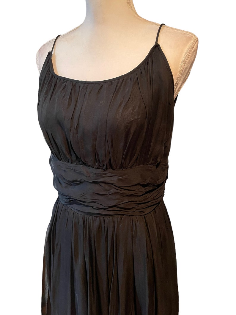 Jerry Gilden Dress/Jerry Gilden Black Dress/vintage chiffon dress/vintage party dress/1950's dress/holiday dress/little black dress image 3