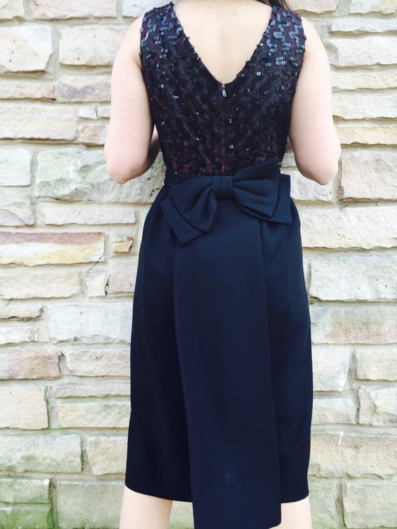 SALE! 60'S Black Sequin Dress/Women's formal dres… - image 4