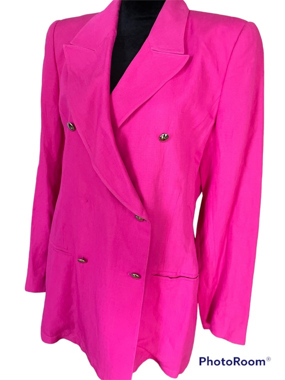 80s State of Claude Montana hot pink blazer/desig… - image 1