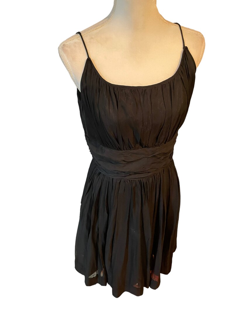 Jerry Gilden Dress/Jerry Gilden Black Dress/vintage chiffon dress/vintage party dress/1950's dress/holiday dress/little black dress image 8