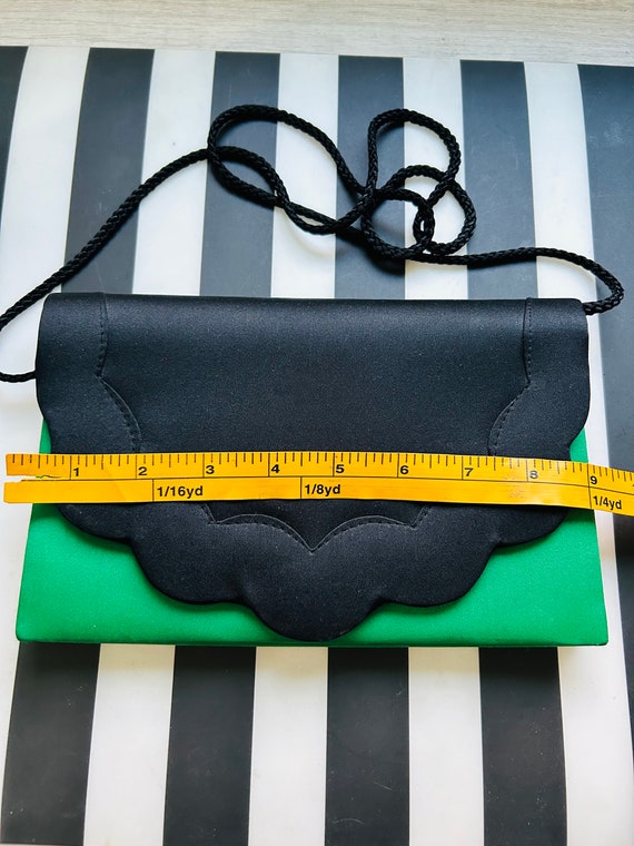 La Regale/black and green purse/green holiday pur… - image 5