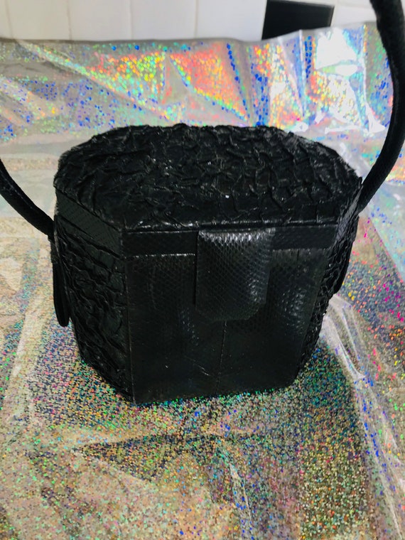 Black Victor Costa Bucket Purse with Shoulder Str… - image 4