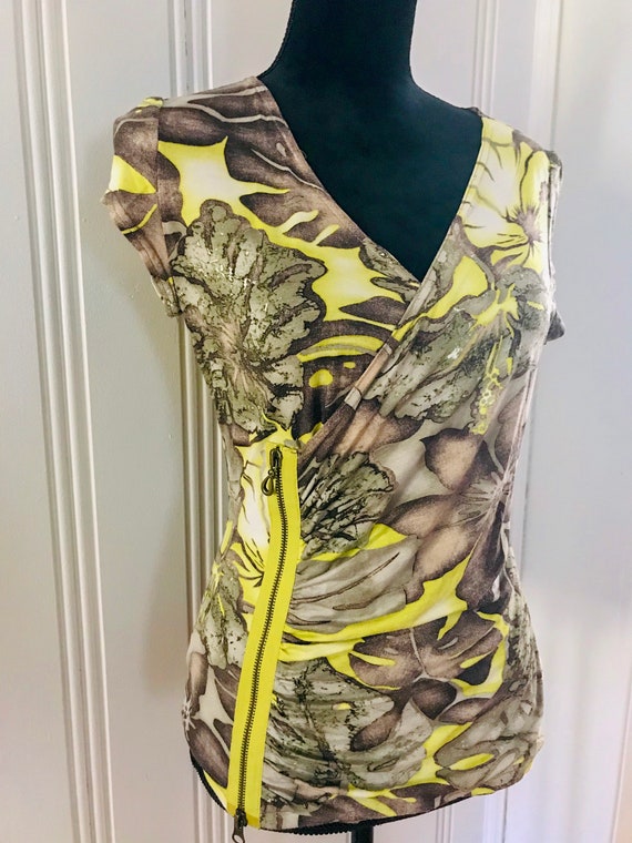 Joseph Ribkoff 90’s Vintage Yellow Hawaiian Flora… - image 1