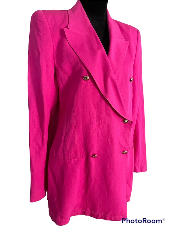 80s State of Claude Montana hot pink blazer/desig… - image 4