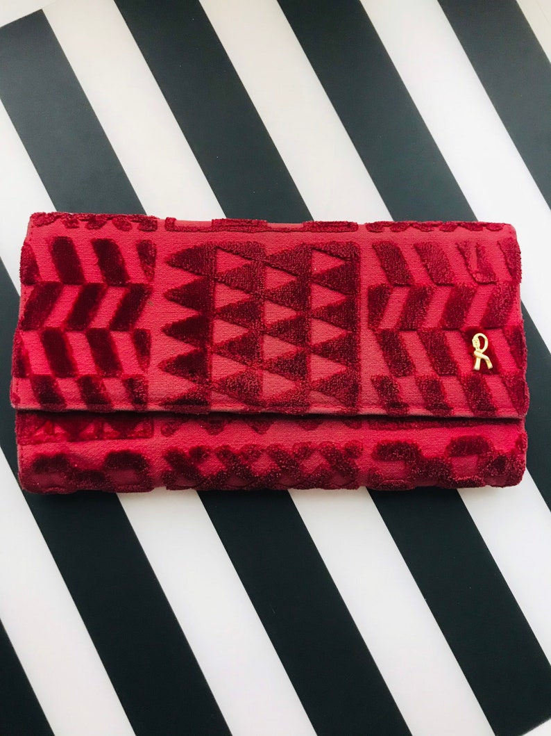 Roberta di Camerino vintage red velvet wallet