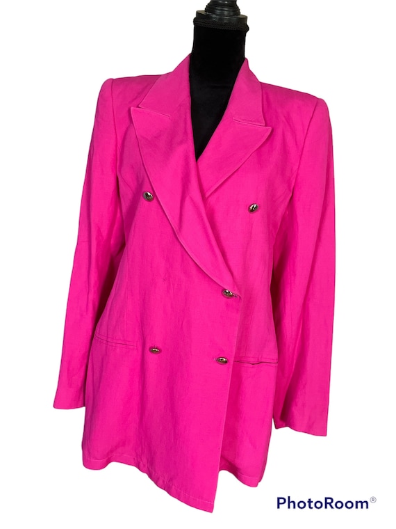 80s State of Claude Montana hot pink blazer/desig… - image 2