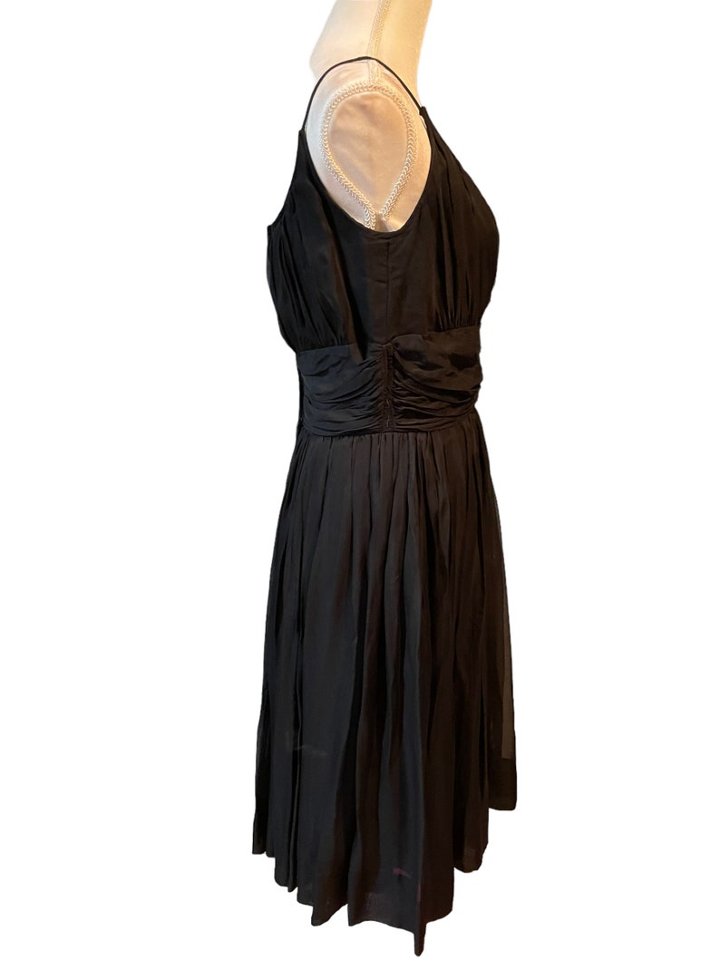 Jerry Gilden Dress/Jerry Gilden Black Dress/vintage chiffon dress/vintage party dress/1950's dress/holiday dress/little black dress image 7