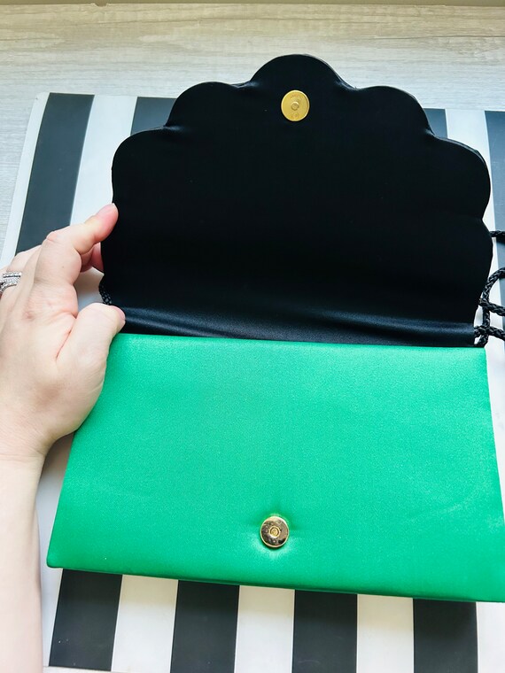 La Regale/black and green purse/green holiday pur… - image 3