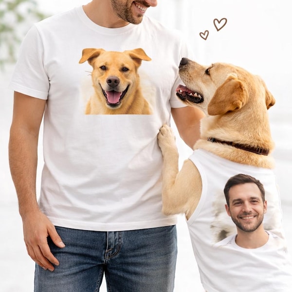Personalized Dog and Owner Matching Shirts - Custom Photo Gift, animal lover