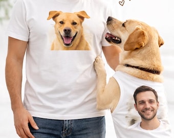 Personalized Dog and Owner Matching Shirts: Custom Photo Gift, animal lover
