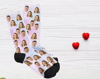 Socks with your boyfriend's face, funny gift for your couple, wedding socks, custom socks for couples