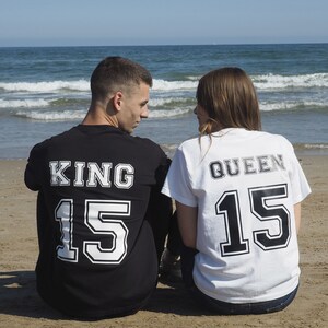 König Königin T-Shirts, Shirts mit Zahlen, passende Shirts für Verliebte, Geschenk für Freund und Freundin, Valentinstag. Bild 7