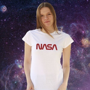 NASA shirt, NASA logo red white t shirt, original christmas gift, NASA t shirt all sizes and plus sizes up to 5xl
