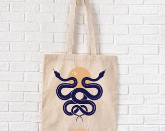 ZODIAC TOTE BAG, Aesthetic Tote Bag, Gemini Leo Zodiac Signs Tote Bag, Everyday Cotton Celestial Sign Trendy Tote Bag