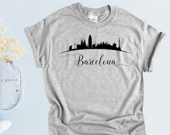 Barcelona shirt, Barcelona skyline shirt, Catalonia souvenir, Spain souvenir