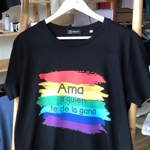 Organic Cotton Gay Pride T-Shirt: Love Whoever You Want