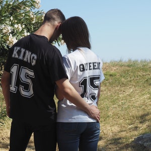 König Königin T-Shirts, Shirts mit Zahlen, passende Shirts für Verliebte, Geschenk für Freund und Freundin, Valentinstag. Bild 4