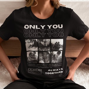 Camiseta personalizada Only You con collage de fotos, camiseta de pareja collage, camiseta Only you, camiseta de novia, regalo de camiseta de novio imagen 1