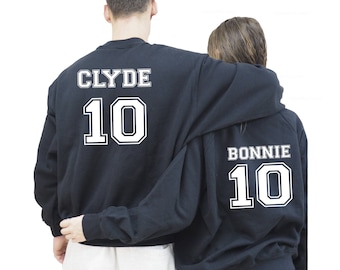 Bonnie y Clyde, sudadera de pareja, regalo de pareja, regalo para esposa, regalo de aniversario de pareja, regalo de cumpleaños