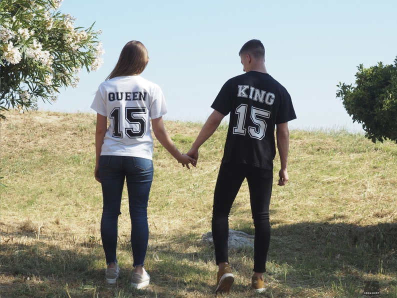 König Königin T-Shirts, Shirts mit Zahlen, passende Shirts für Verliebte, Geschenk für Freund und Freundin, Valentinstag. Bild 3