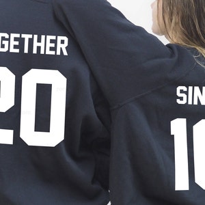 Together Since Custom sweatshirts for couples, Valentine's Day, personalizable sweatshirts, together since, Matching sweatshirt for couples image 6