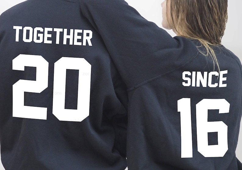 Together Since Custom sweatshirts for couples, Valentine's Day, personalizable sweatshirts, together since, Matching sweatshirt for couples image 6